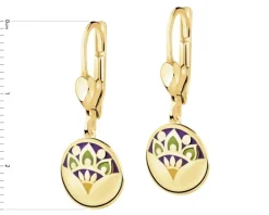 Złote kolczyki z emalią