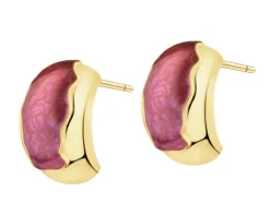 Złote kolczyki z emalią