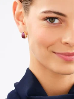 Złote kolczyki z emalią