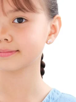 Złote kolczyki z emalią - buciki