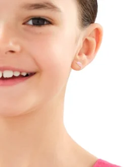 Złote kolczyki z emalią - delfiny