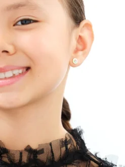 Złote kolczyki z emalią - koniczyny