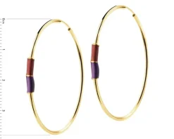 Złote kolczyki z emalią - koła