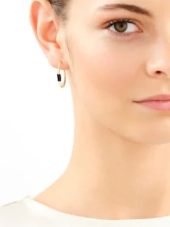 Złote kolczyki z emalią - koła