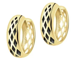 Złote kolczyki z emalią - koła