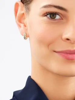 Złote kolczyki z emalią - koła