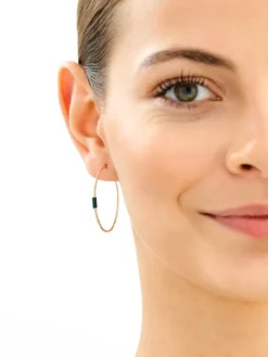 Złote kolczyki z emalią - koła