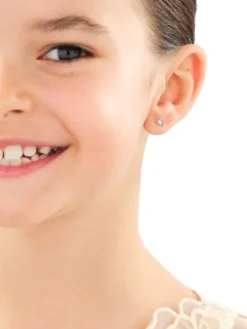 Złote kolczyki z emalią - kwiaty