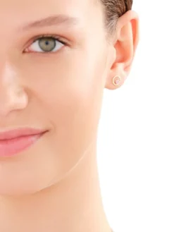 Złote kolczyki z emalią - serca