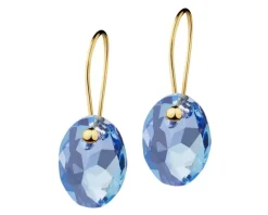 Złote kolczyki z kryształami syntetycznymi