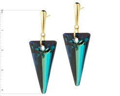 Złote kolczyki z kryształami syntetycznymi