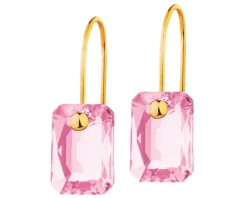 Złote kolczyki z kryształami syntetycznymi