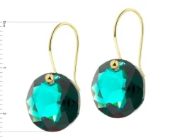 Złote kolczyki z kryształami syntetycznymi