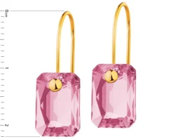 Złote kolczyki z kryształami syntetycznymi