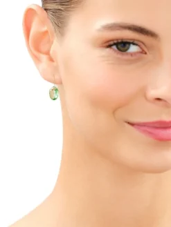 Złote kolczyki z kryształami syntetycznymi