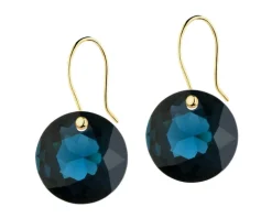 Złote kolczyki z kryształami syntetycznymi