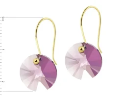 Złote kolczyki z kryształami syntetycznymi