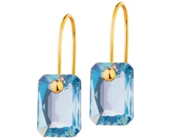 Złote kolczyki z kryształami syntetycznymi