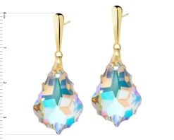 Złote kolczyki z kryształami syntetycznymi