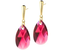 Złote kolczyki z kryształami syntetycznymi