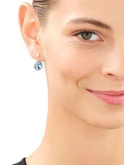 Złote kolczyki z kryształami syntetycznymi