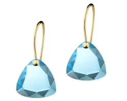 Złote kolczyki z kryształami syntetycznymi