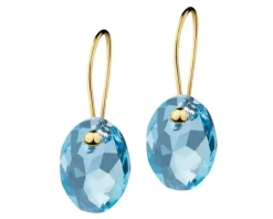 Złote kolczyki z kryształami syntetycznymi