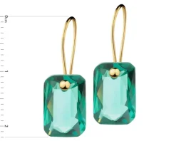 Złote kolczyki z kryształami syntetycznymi