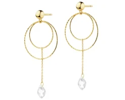 Złote kolczyki z kwarcami