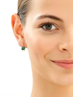 Złote kolczyki z kwarcami syntetycznymi