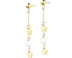 Złote kolczyki z masą perłową - gwiazdy