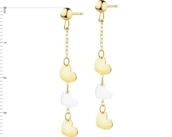 Złote kolczyki z masą perłową - serca