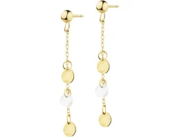 Złote kolczyki z masą perłową