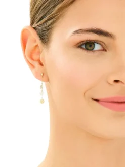 Złote kolczyki z masą perłową