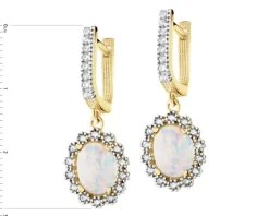 Złote kolczyki z opalitami i cyrkoniami