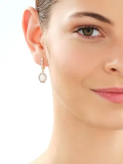 Złote kolczyki z opalitami i cyrkoniami