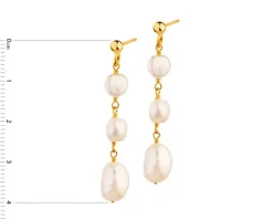 Złote kolczyki z perłami