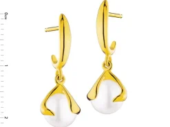 Złote kolczyki z perłami