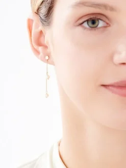 Złote kolczyki z perłami