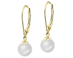 Złote kolczyki z perłami