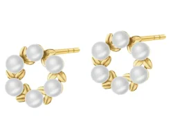 Złote kolczyki z perłami
