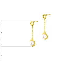 Złote kolczyki z perłami - kulki