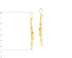 Złote kolczyki z perłami - liście