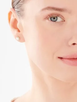 Złote kolczyki z perłami i cyrkoniami