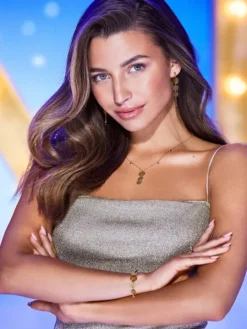 Złote kolczyki ze szkłem - rozety