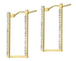 Złote kolczyki ze szkłem szlifowanym