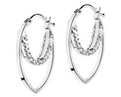 Złote kolczyki ze szkłem szlifowanym