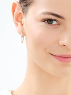 Złote kolczyki ze szkłem szlifowanym