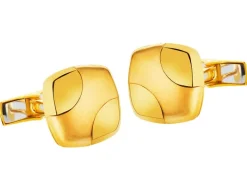 Złote spinki do mankietów