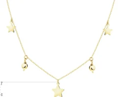 Złoty naszyjnik - gwiazdy, kulki